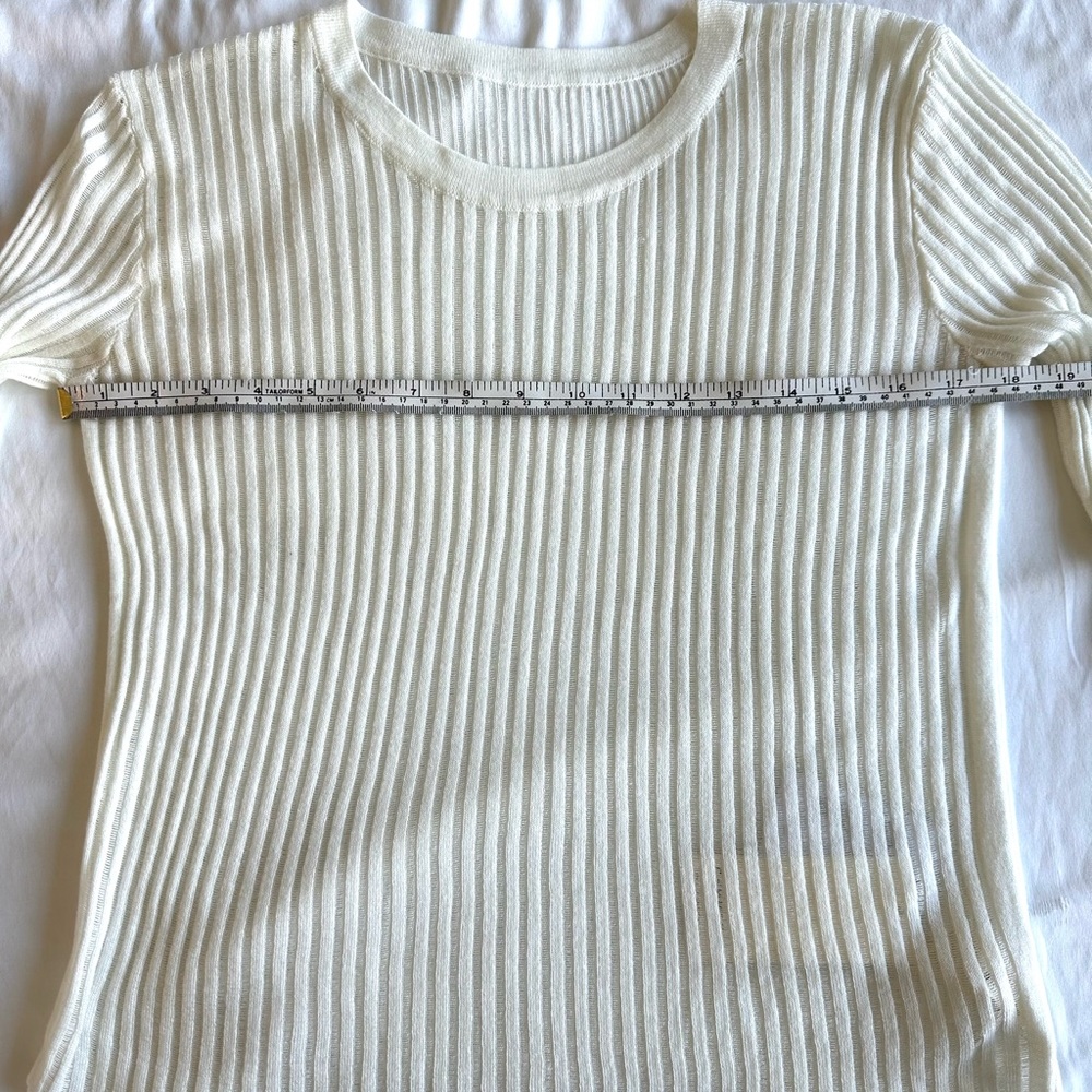 NWT Commense See Through Ribbed Knit Mesh Top - Picture 14 of 16